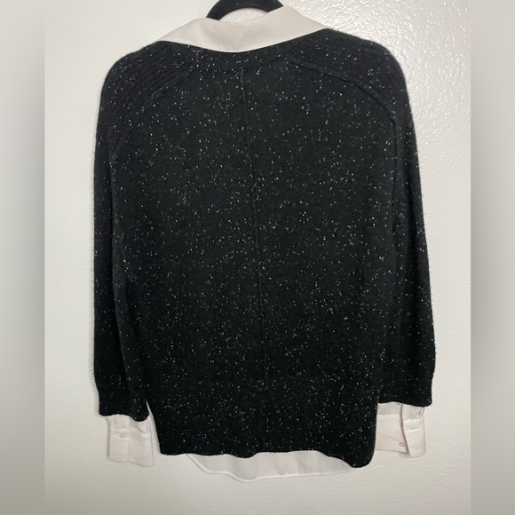 Brochu Walker Sweater Looker Layered V Neck Black Cashmere Wool - Picture 5 of 7